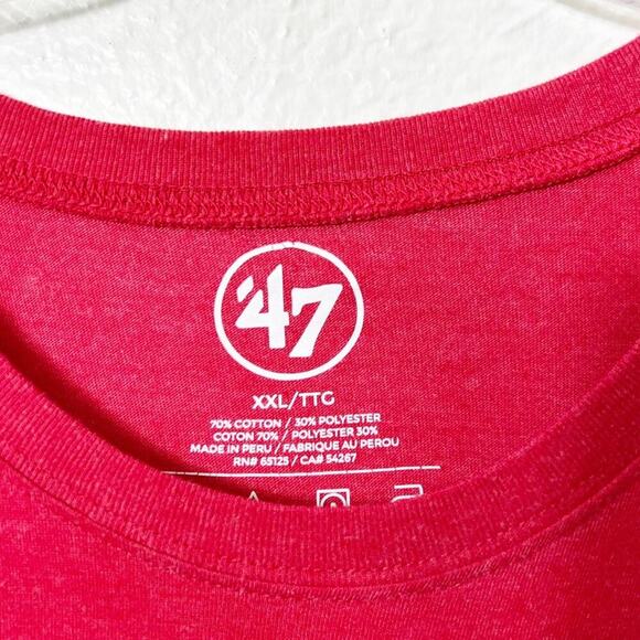 HOUSTON ROCKETS MEN RED SHORT SLEEVE COTTON POLYESTER SHIRT SIZE XXL T-SHIRT - Picture 2 of 4